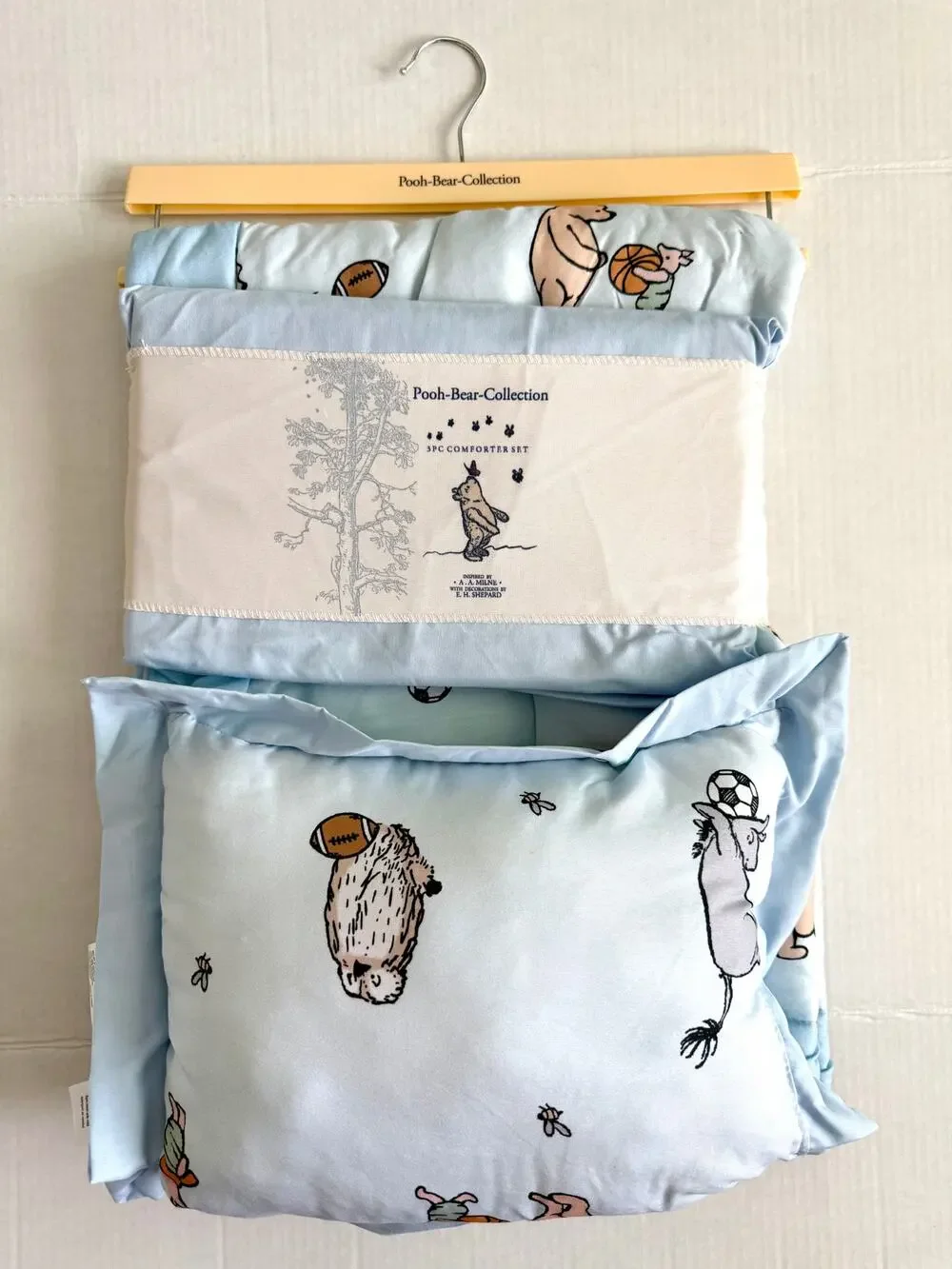 New Pooh Bear Collection Winnie The Pooh Blue 3 Pc Comforter Set